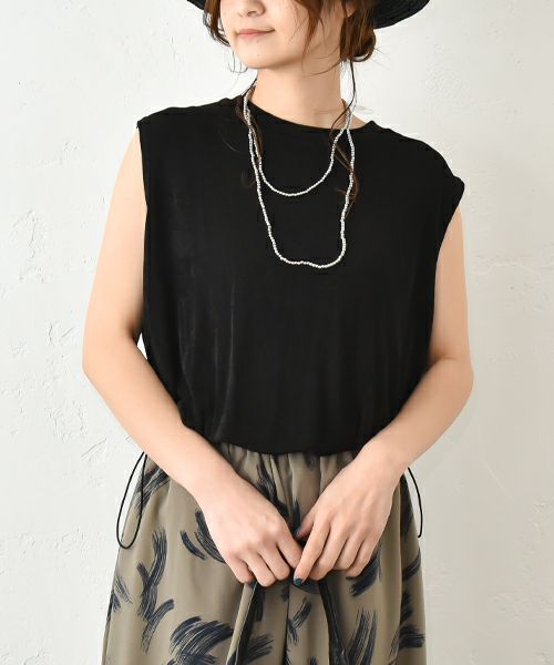 HUMS｜ノースリーブストレッチカットソー [[C-5027]][C]