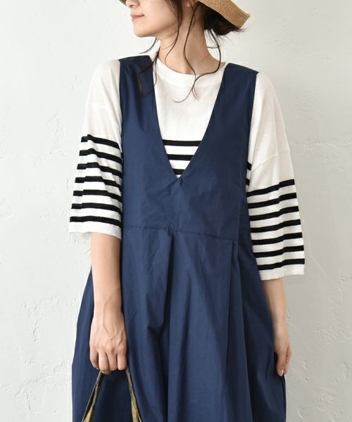 hagumu｜7分袖コットンニット [[MT-0457]][C]