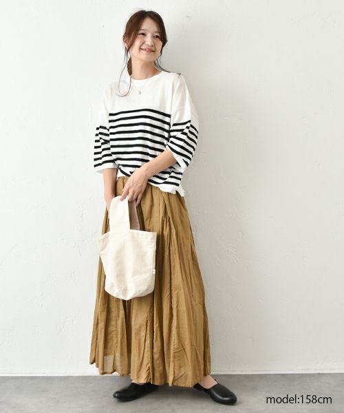 hagumu｜7分袖コットンニット [[MT-0457]][C]