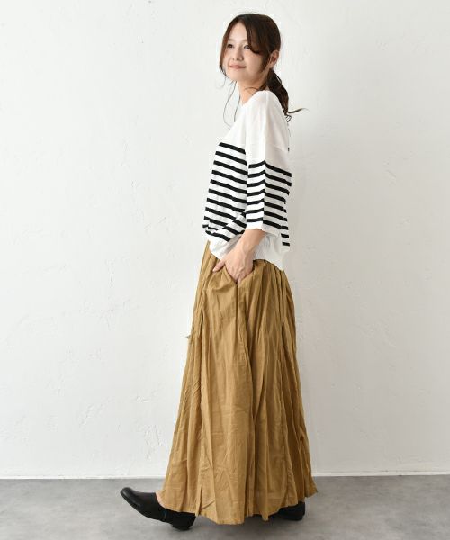 hagumu｜7分袖コットンニット [[MT-0457]][C]