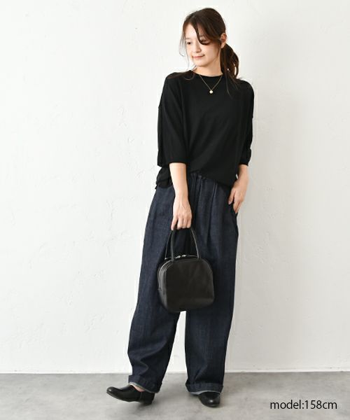 hagumu｜7分袖コットンニット [[MT-0457]][C]