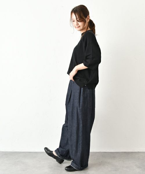 hagumu｜7分袖コットンニット [[MT-0457]][C]