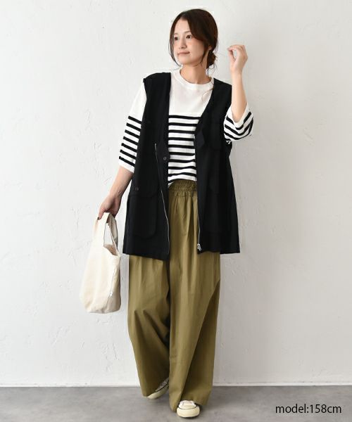 hagumu｜7分袖コットンニット [[MT-0457]][C]