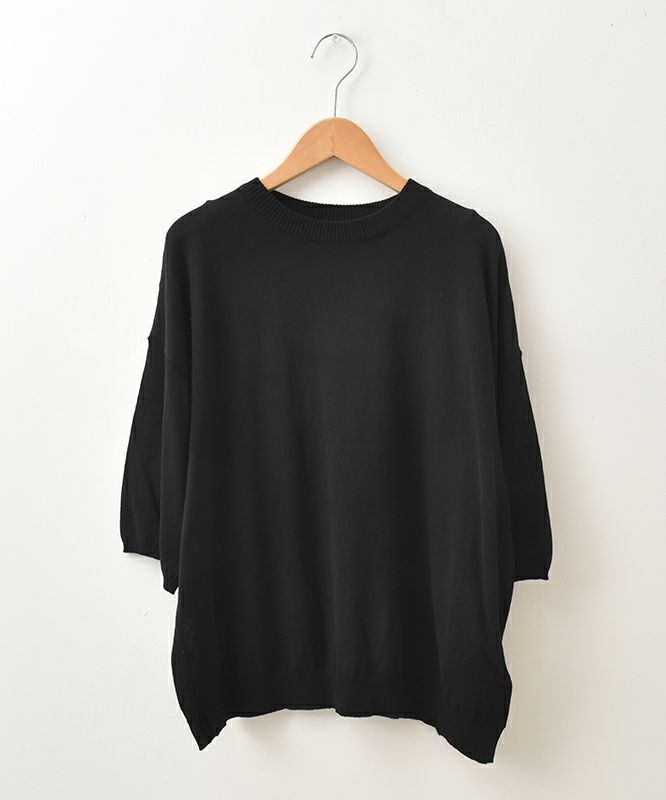 hagumu｜7分袖コットンニット [[MT-0457]][C]