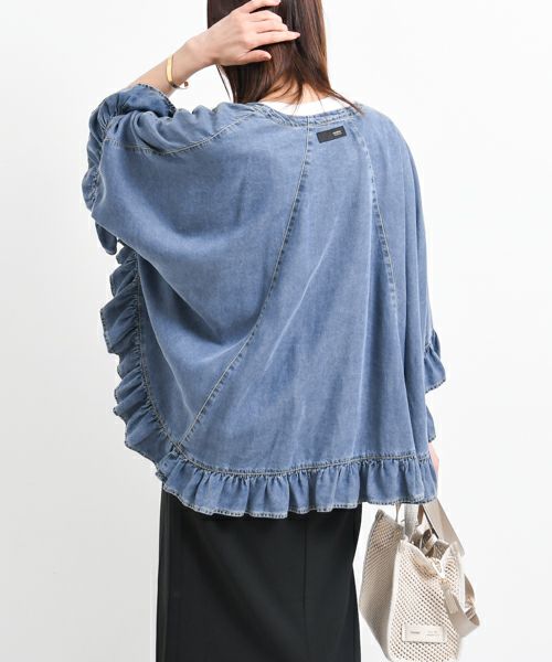ayane｜テンセルデニムフリルポンチョ [[825504]][F] | ma28 ONLINE STORE