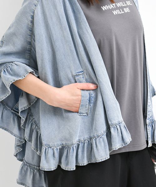 ayane｜テンセルデニムフリルポンチョ [[825504]][F] | ma28 ONLINE STORE