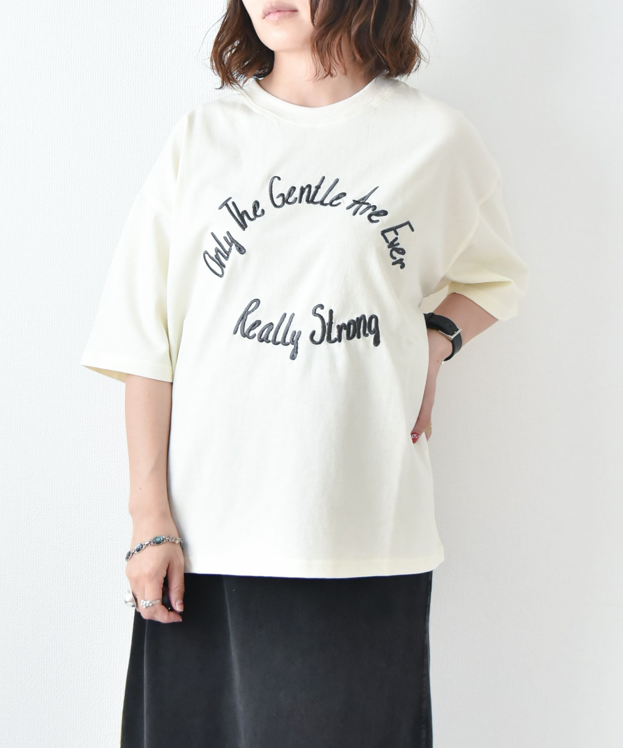 KAKELA&TRANQUIL｜刺繍ロゴクルーT [[12503-171-10]][D]