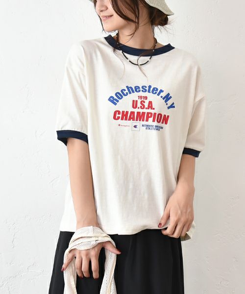 Champion｜プリントロゴリンガーTシャツ [[CW-B316]][C]