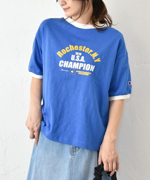 Champion｜プリントロゴリンガーTシャツ [[CW-B316]][C]