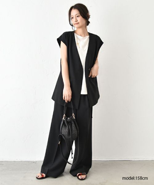 MIDIUMISOLID｜ノーカラーベスト [[3-13217552]][C]