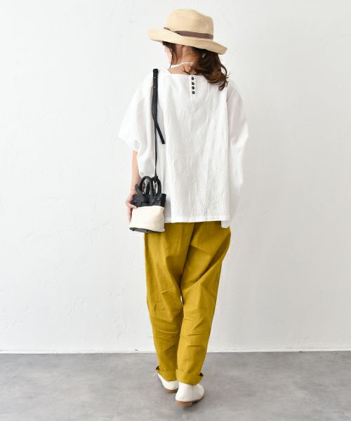  hagumu｜リネンテーパードパンツ [[C-746]][C]