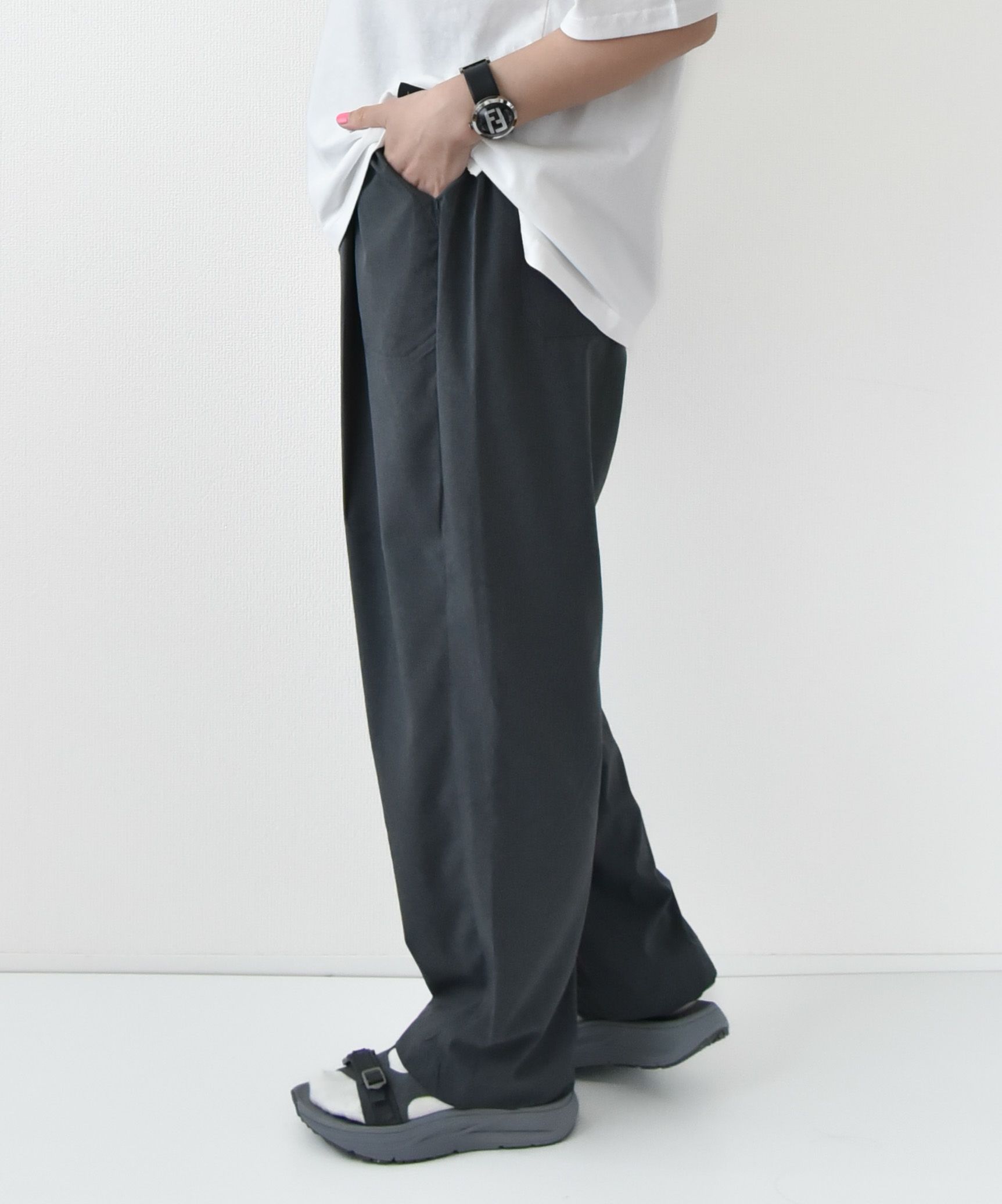 Cafetty｜ベイカーボリュームテーパードライトクロスパンツ [[CF-0582]][D]