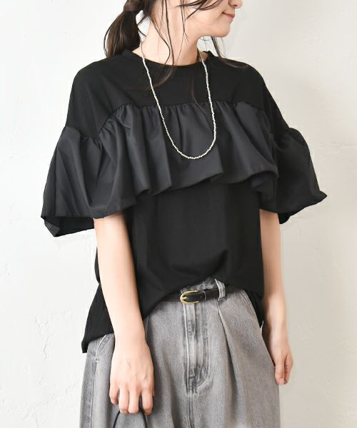 HUMS｜布帛切り替えカットソー [[63161021]][C]