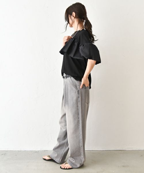 HUMS｜布帛切り替えカットソー [[63161021]][C]