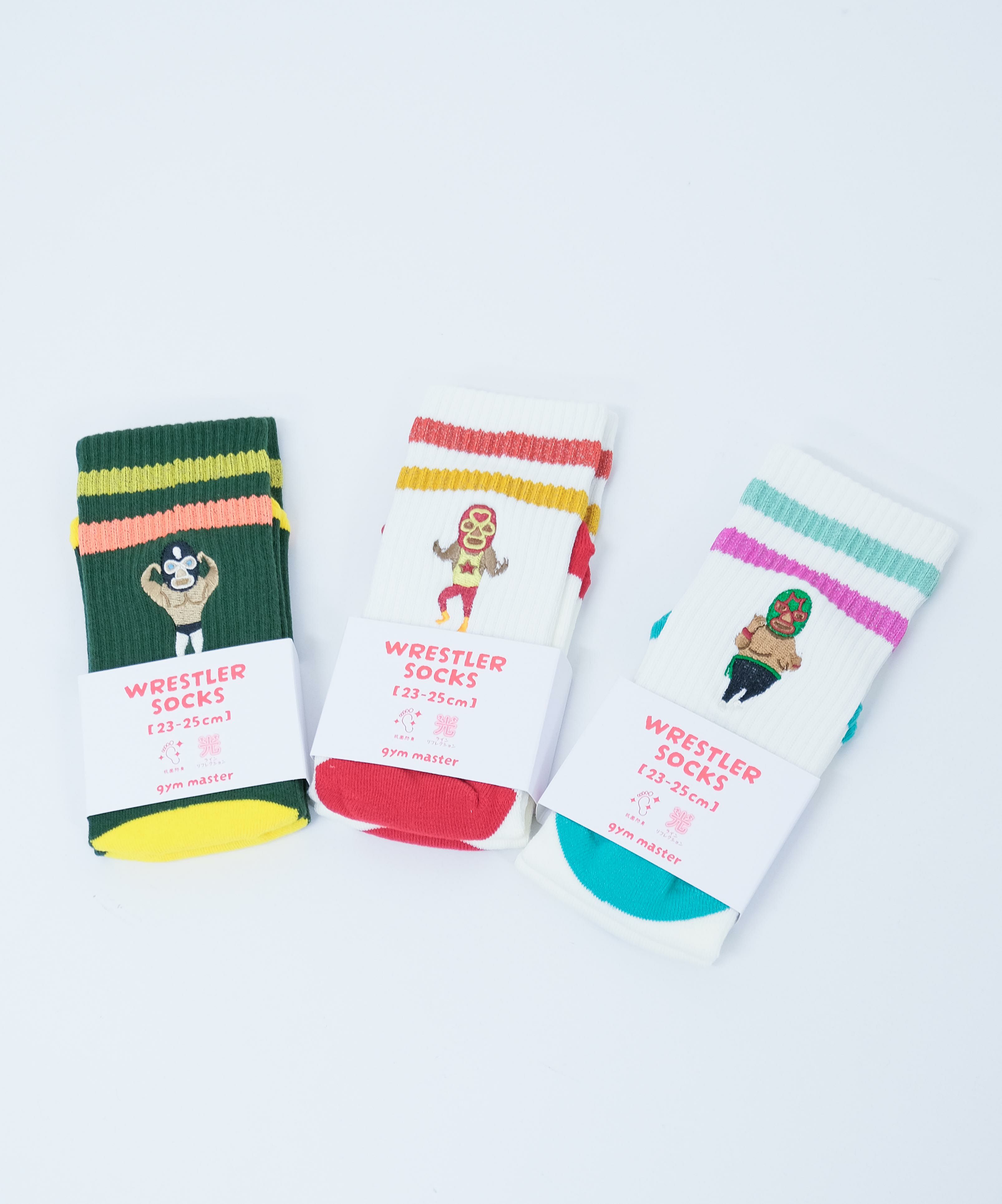 ジムマスター｜覆面レスラーリフレクションライン刺繍ソックス [[G566787]][D]ジムマスター｜覆面レスラーリフレクションライン刺繍ソックス [[G566787]][D]