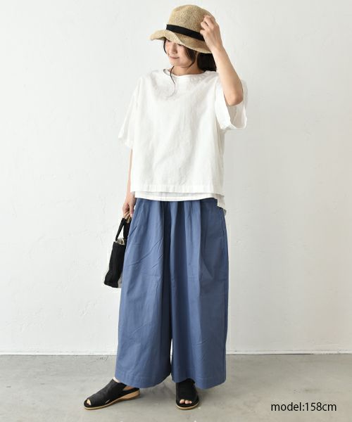 hagumu｜ストレッチツイルワイドタックパンツ [[83062181]][C]