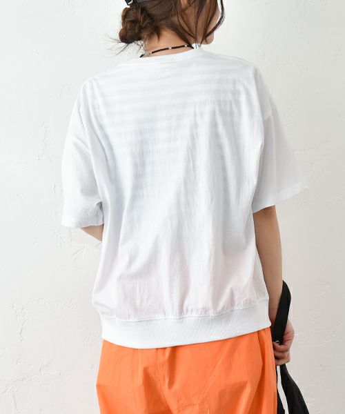 eka::｜5分袖ロゴプリントTee [[1611852]][C]