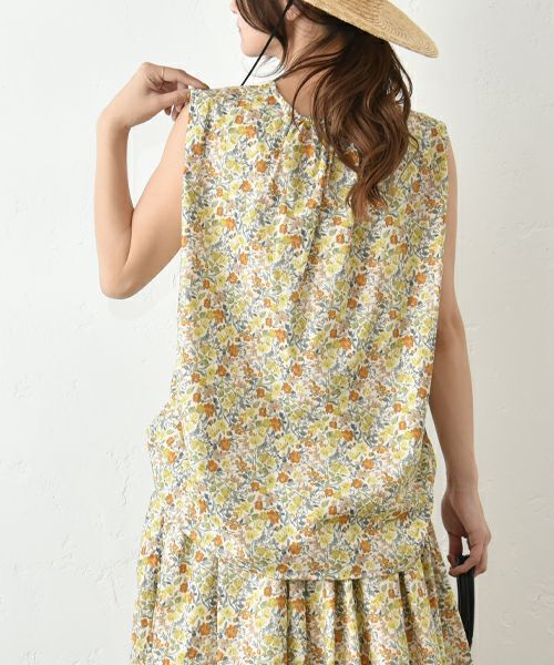 No18｜フラワーバックギャザーノースリーブプルオーバー [[60523]][C]