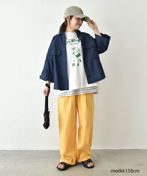Gives a sense of fullment｜F-OJ ボーリングプリント Tee [[852328]][C]