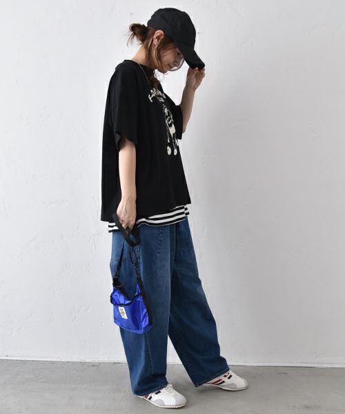 Gives a sense of fullment｜F-OJ ボーリングプリント Tee [[852328]][C]