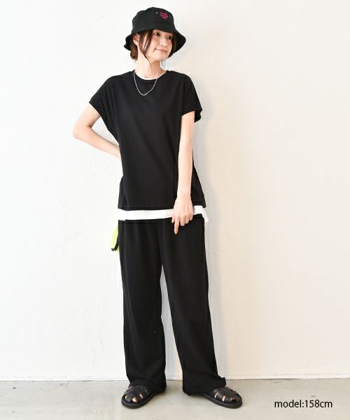 Our.｜フレンチ袖リブ付きカットソー [[C-9036]][C]