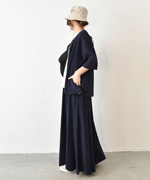 Our.｜スライダー配色 6分袖ジップカーデ [[C-9041]][C]
