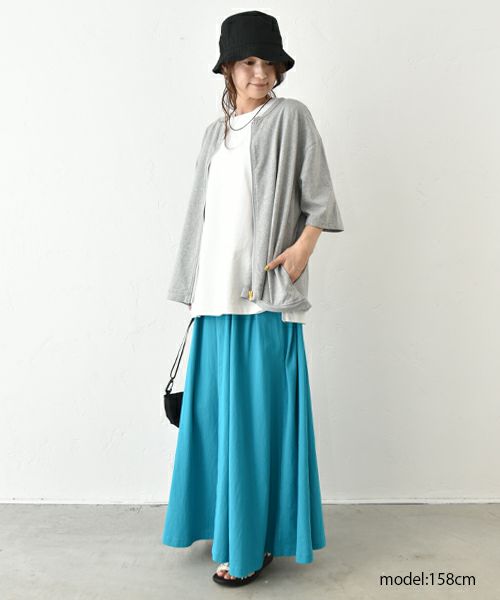 Our.｜スライダー配色 6分袖ジップカーデ [[C-9041]][C]