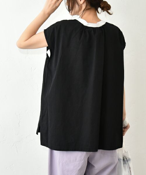 Our.｜異素材ノースリーブプルオーバー [[C-9039]][C]