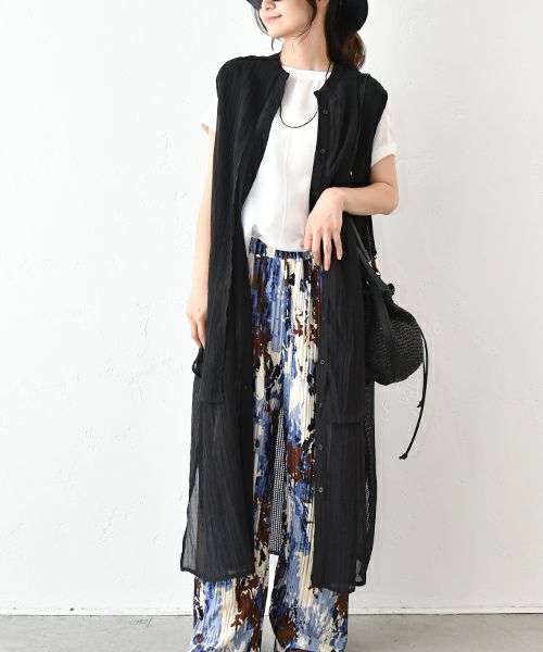 REEED｜異素材切替ロングベスト [[BL000515]][C]