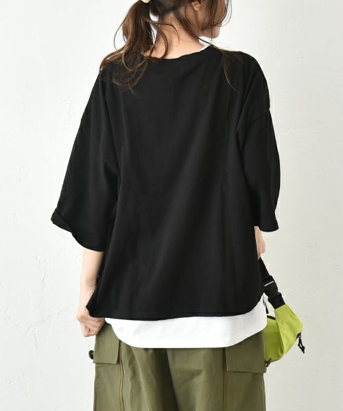 IN THE MARKET｜5分袖ロゴプリントTシャツ [[C-2404]][C]