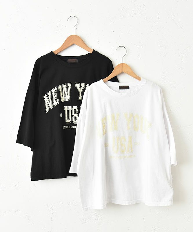  IN THE MARKET｜5分袖ロゴプリントTシャツ [[C-2404]][C]