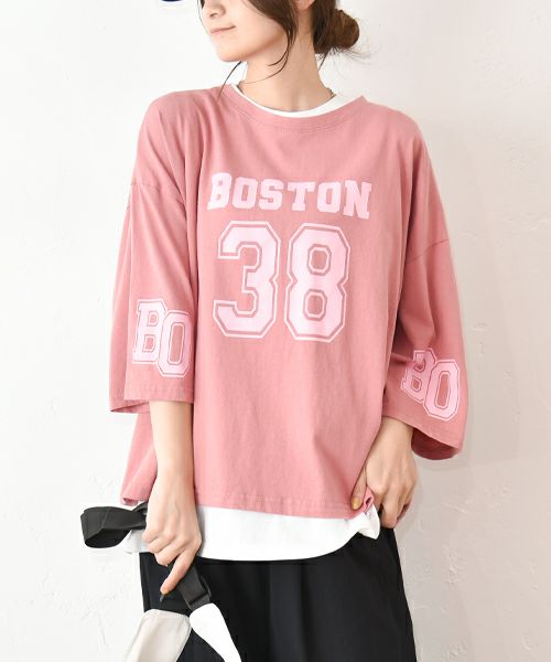 IN THE MARKET｜5分袖ロゴプリントTシャツ [[C-2403]][C]