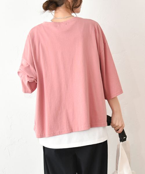 IN THE MARKET｜5分袖ロゴプリントTシャツ [[C-2403]][C]