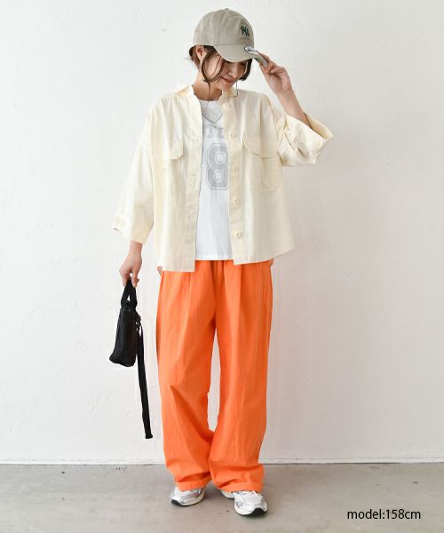 IN THE MARKET｜5分袖ロゴプリントTシャツ [[C-2403]][C]