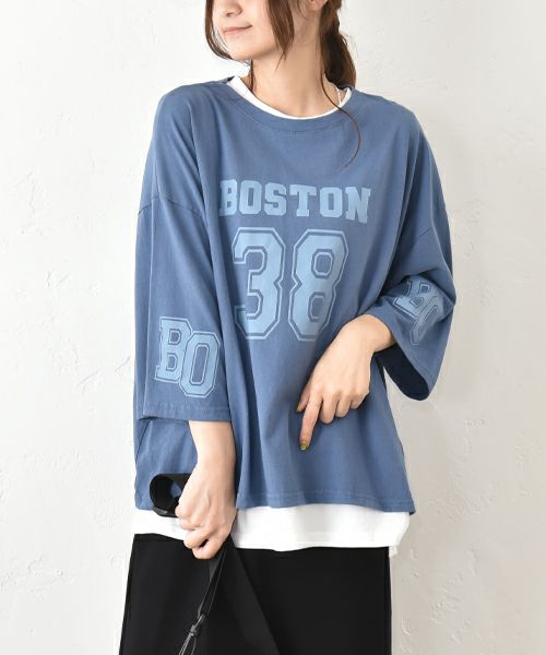 IN THE MARKET｜5分袖ロゴプリントTシャツ [[C-2403]][C]