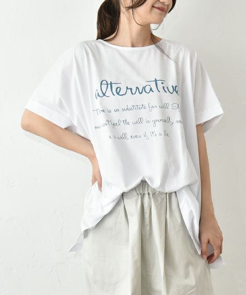 hagumu｜ロゴワイドカットソー [[C-748]][C]