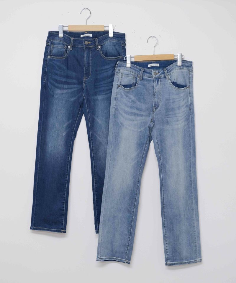day standard｜接触冷感ストレッチデニム　レギュラーストレートパンツ [[X2-127A]][D]