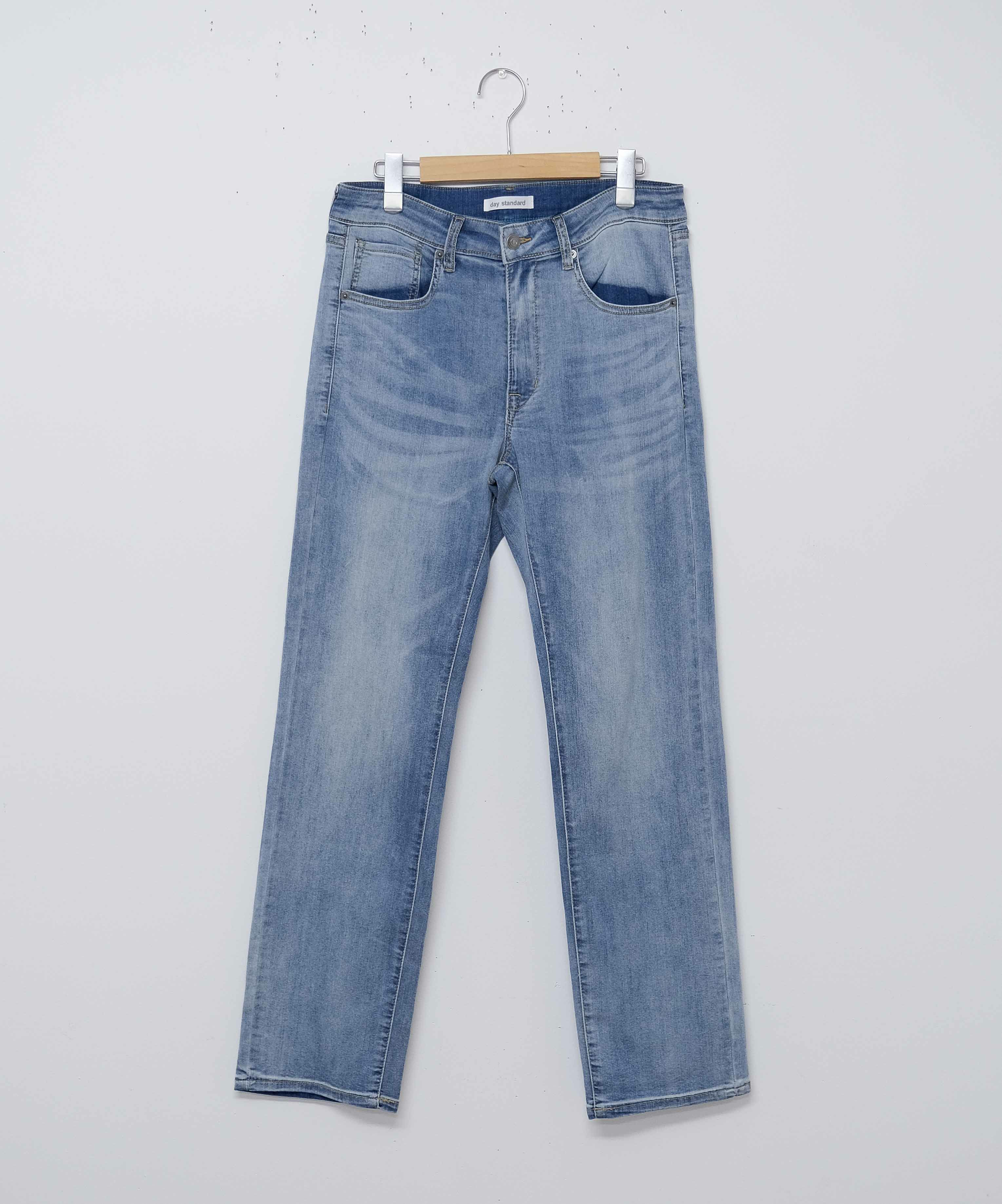 day standard｜接触冷感ストレッチデニム　レギュラーストレートパンツ [[X2-127A]][D]