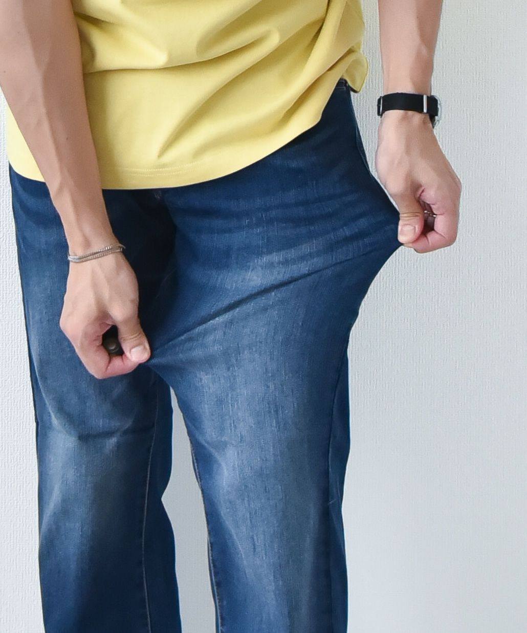 day standard｜接触冷感ストレッチデニム　レギュラーストレートパンツ [[X2-127A]][D]