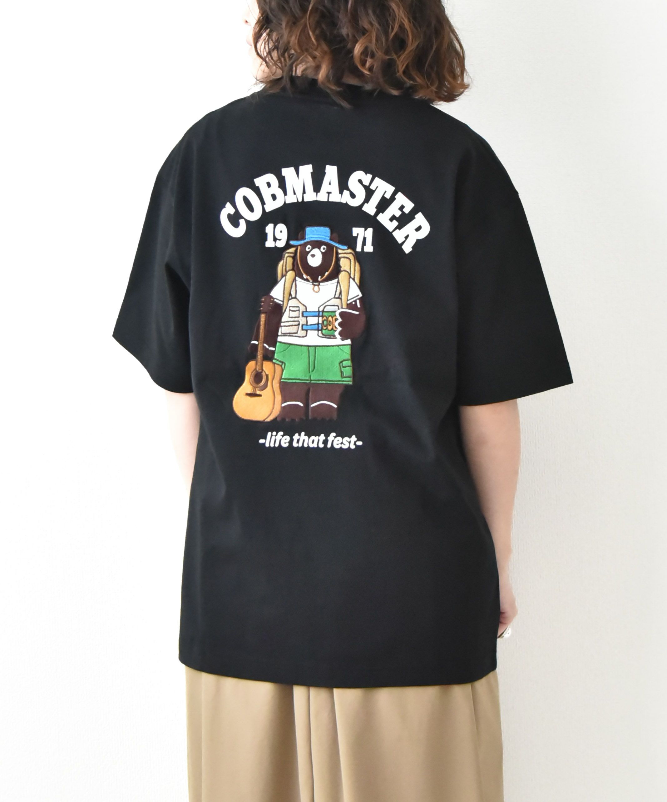 COB MASTER｜吸水速乾天竺　刺繍×プリント　ベーシックポケットTEE（フェスベアー） [[437504]][D]