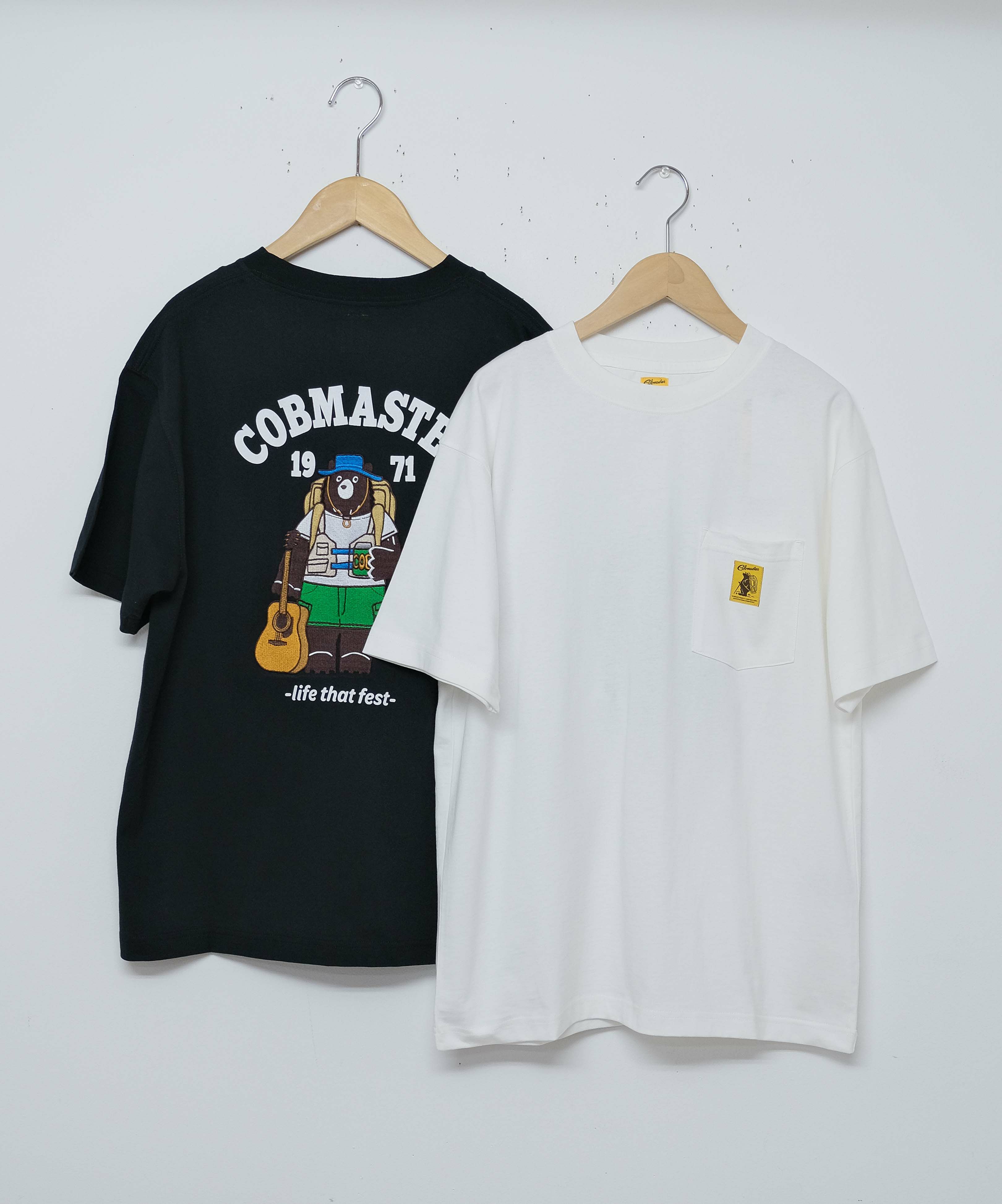  COB MASTER｜吸水速乾天竺　刺繍×プリント　ベーシックポケットTEE（フェスベアー） [[437504]][D]
