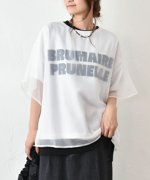 eka::｜2枚重ねロゴプリントTee [[1611873]][C]