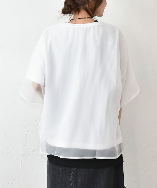 eka::｜2枚重ねロゴプリントTee [[1611873]][C]