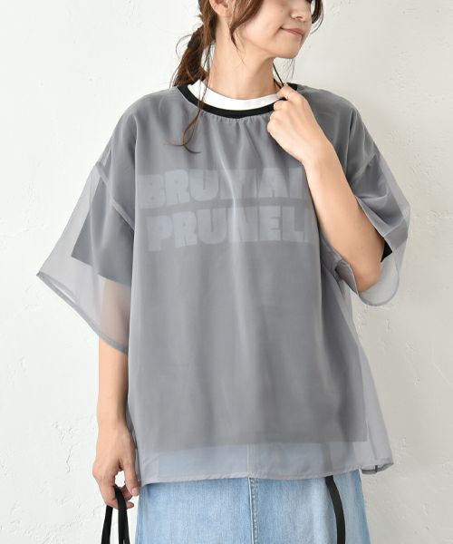 eka::｜2枚重ねロゴプリントTee [[1611873]][C]