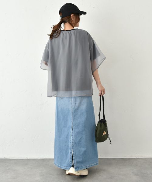 eka::｜2枚重ねロゴプリントTee [[1611873]][C]