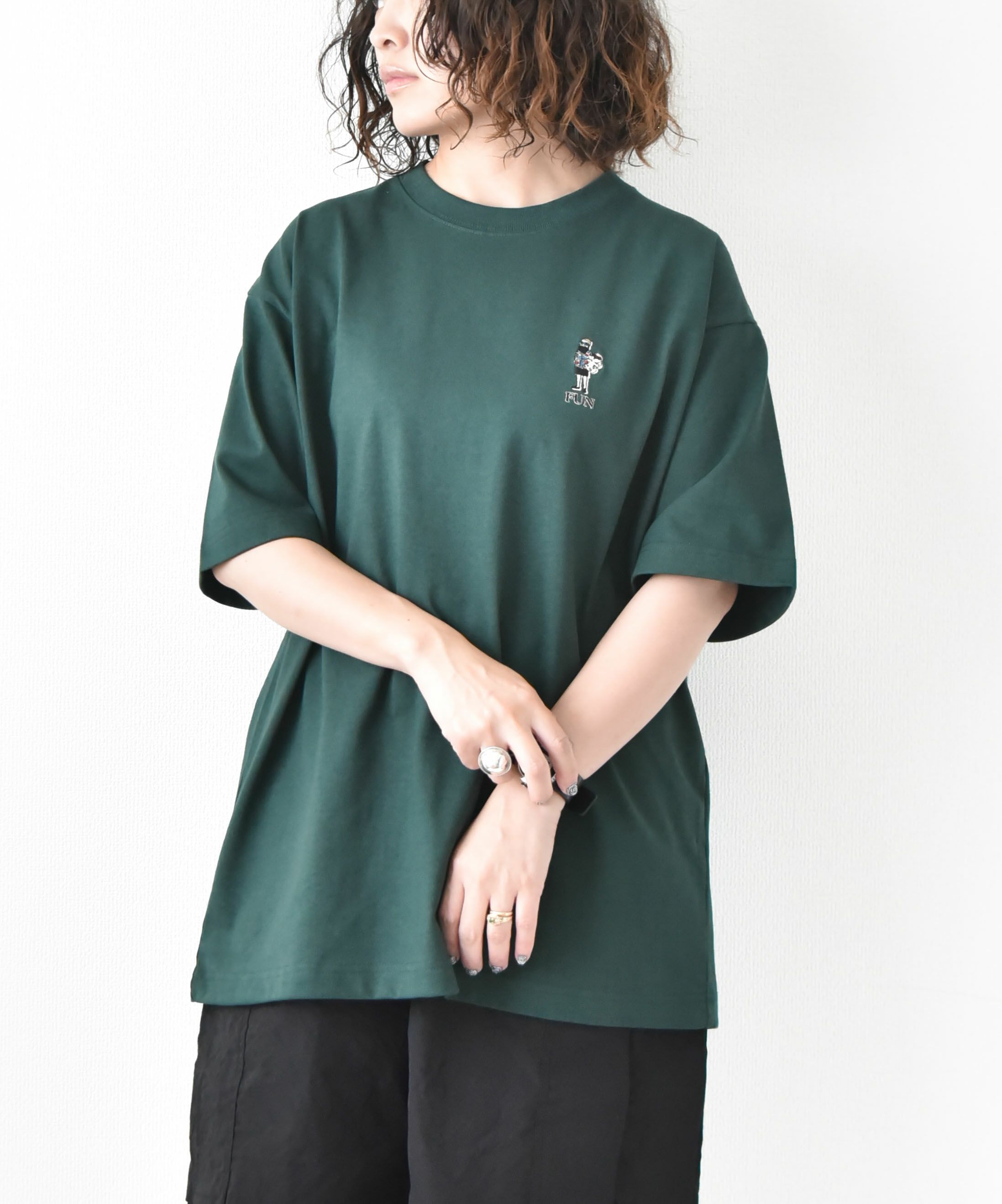 FUN｜OJISAN＆DOG刺繍Teeシャツ[[F-25020521]][D]