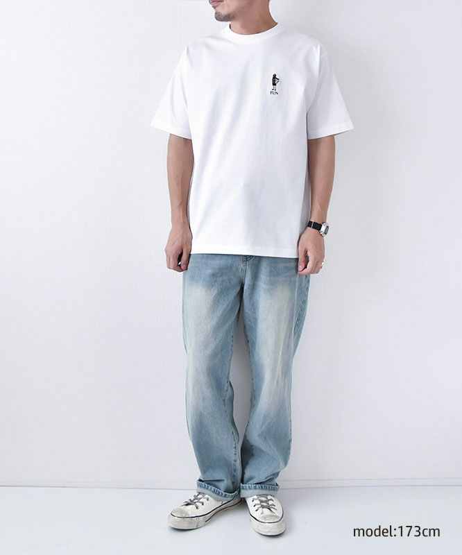 FUN｜OJISAN＆DOG刺繍Teeシャツ[[F-25020521]][D]