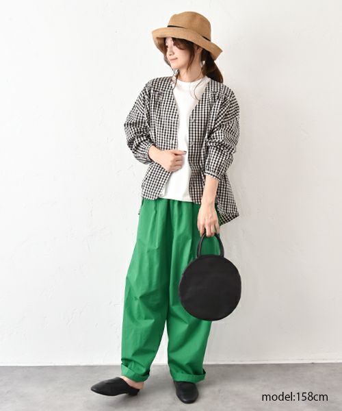 SETTEN｜製品先染めVネックギャザーブラウス [[SET-4014]][C]