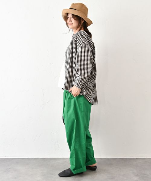 SETTEN｜製品先染めVネックギャザーブラウス [[SET-4014]][C]