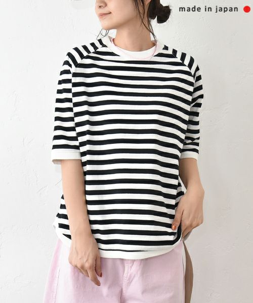 and quarter｜5分袖ボーダーカットソー [[MA-310184]][C]